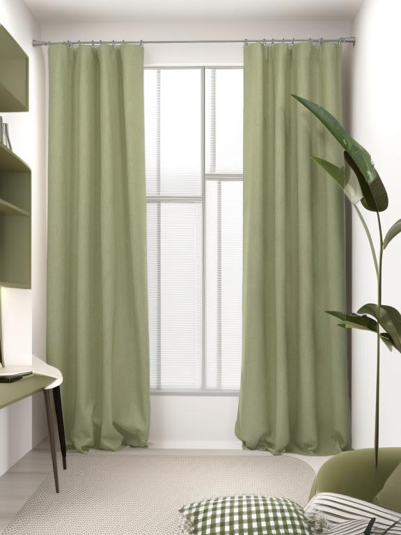 Velvet Grass Green Leaves Drape