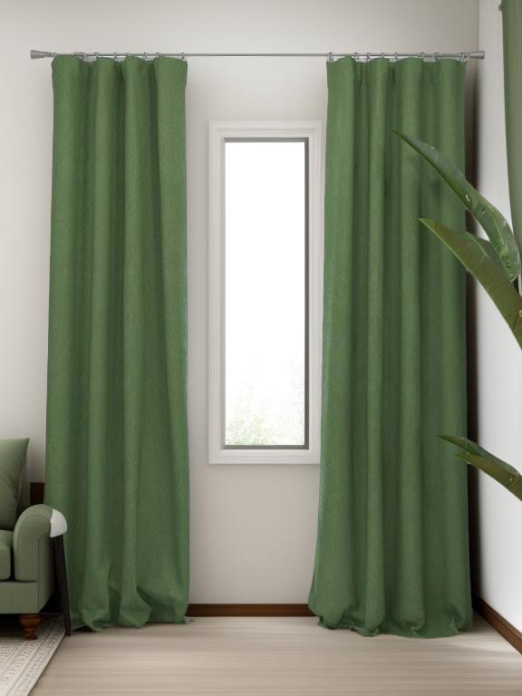 Velvet Deep Green Leaves Drape