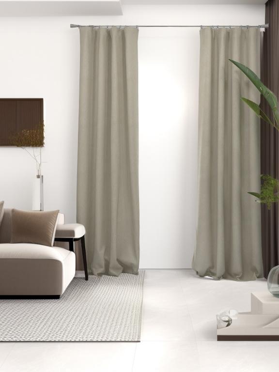 Velvet Light Khaki Leaves Drape