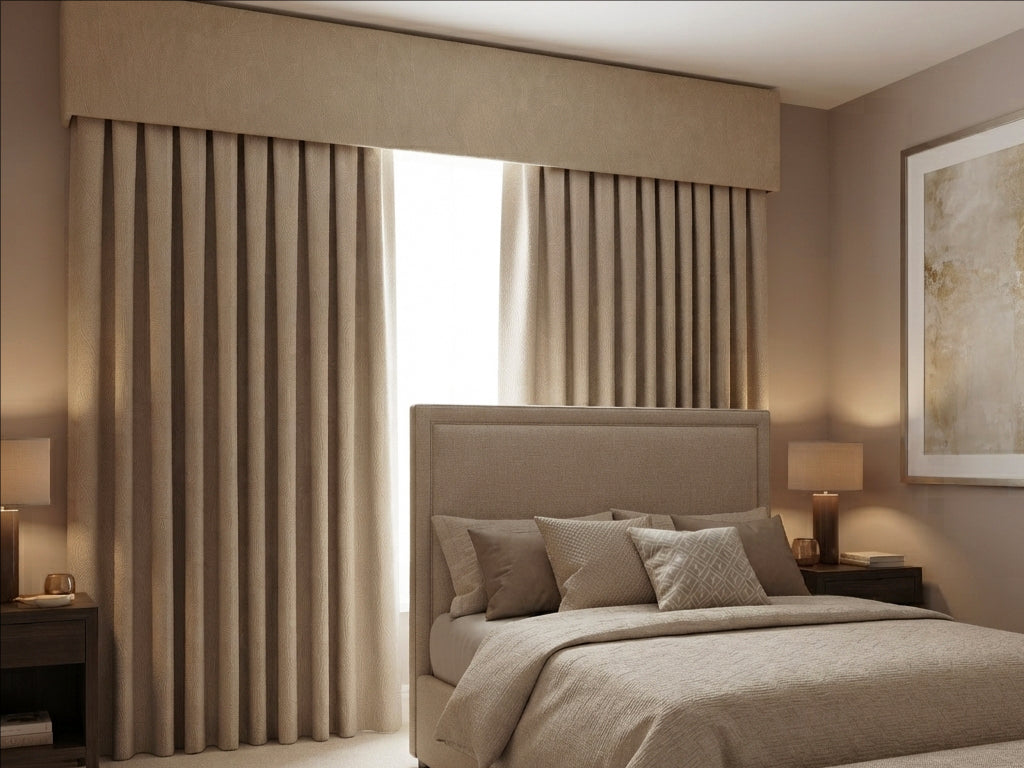 Velvet Deep Khaki Leaves Valance