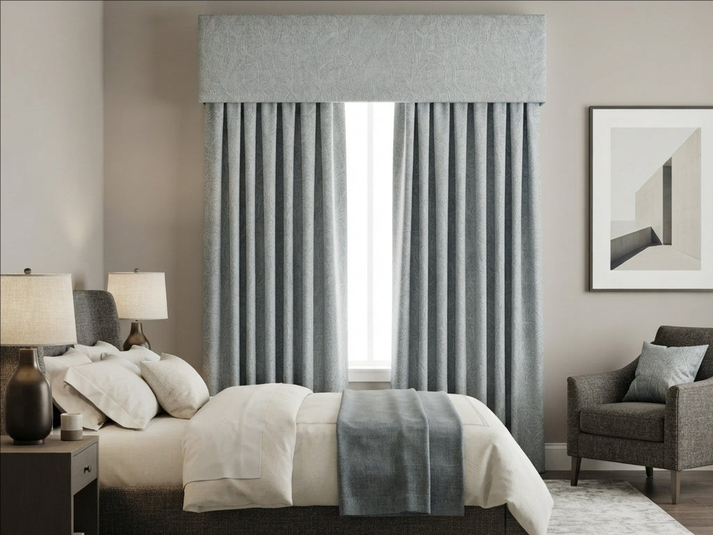 Velvet Grey Leaves Valance
