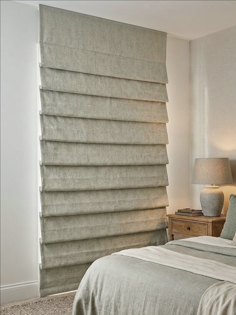Premium Linen Cosmic Gray Roman Shade