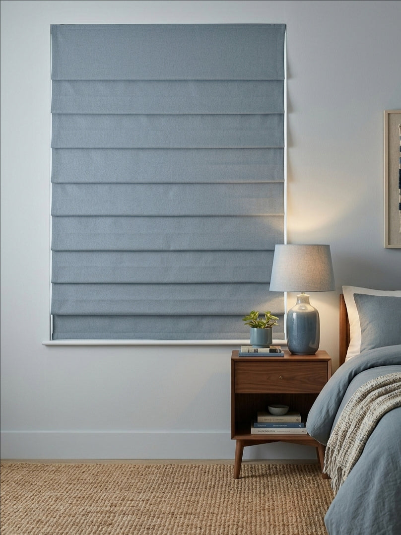 Premium Linen Steel Gray Roman Shade