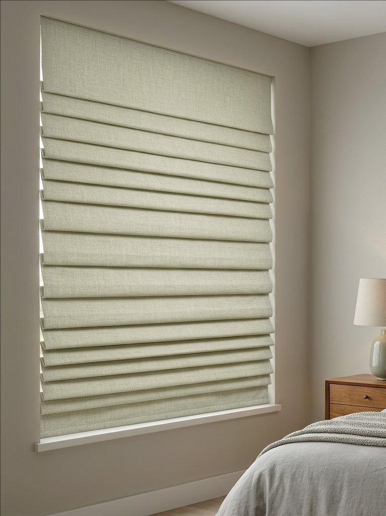 Premium Linen Natural Cream Roman Shade