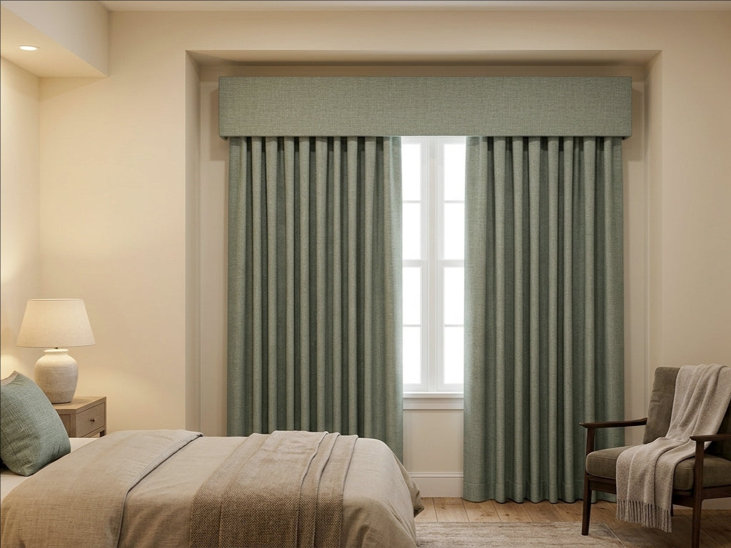 Premium Linen Olive Khaki Valance