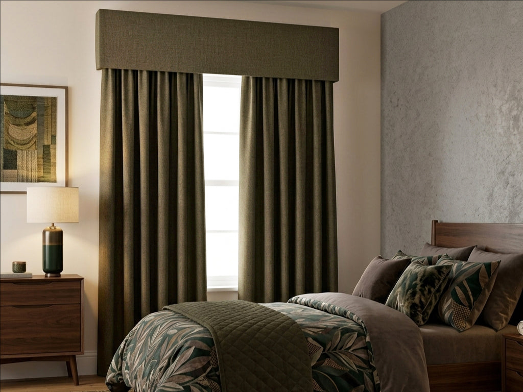 Premium Linen Deep Brown Valance