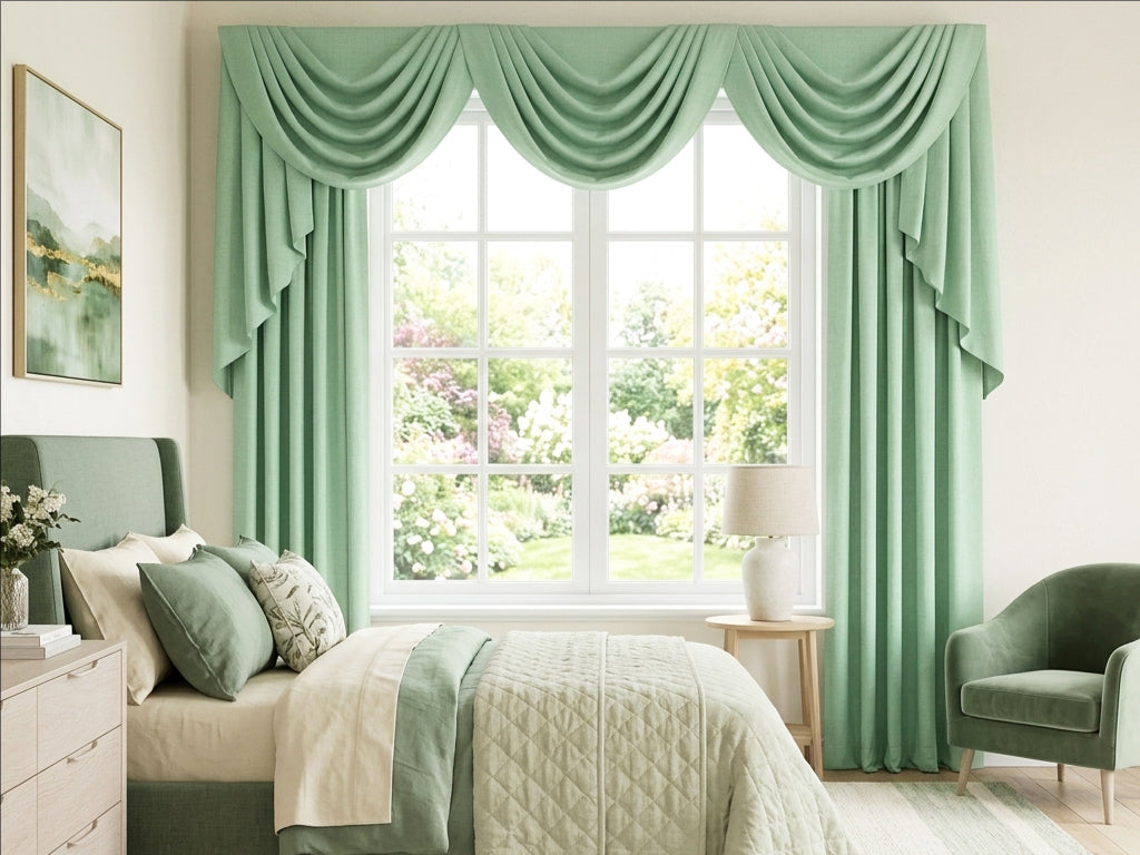 Premium Linen Sage Green Valance