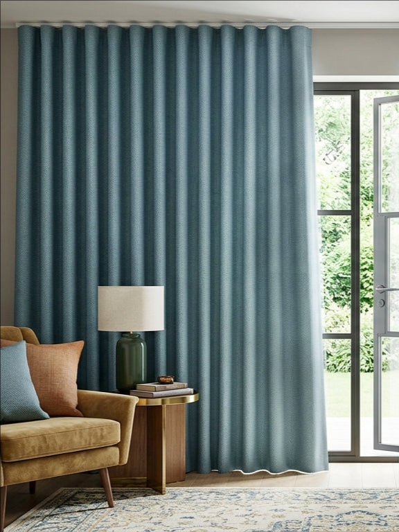 Premium Linen Ocean Blue Curtain