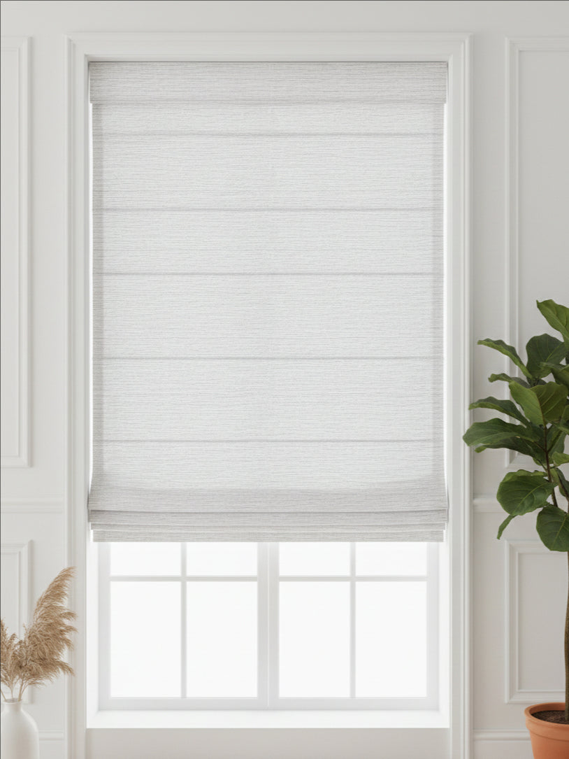 Waterflow White Roman Shade