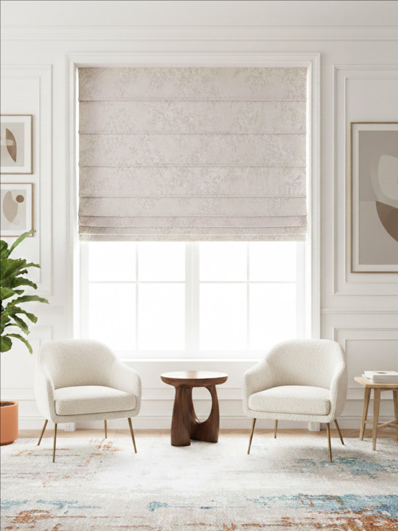 Leaves Cream Roman Shade