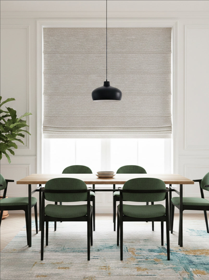 Waterflow Beige Roman Shade