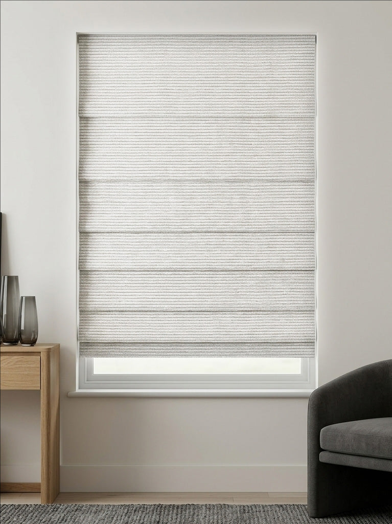 Line Silver Roman Shade