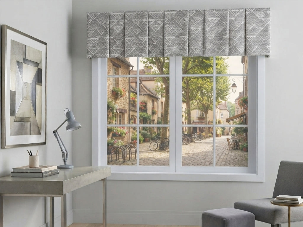 Diamond Platinum&Purple Grey Faux Wool Valance