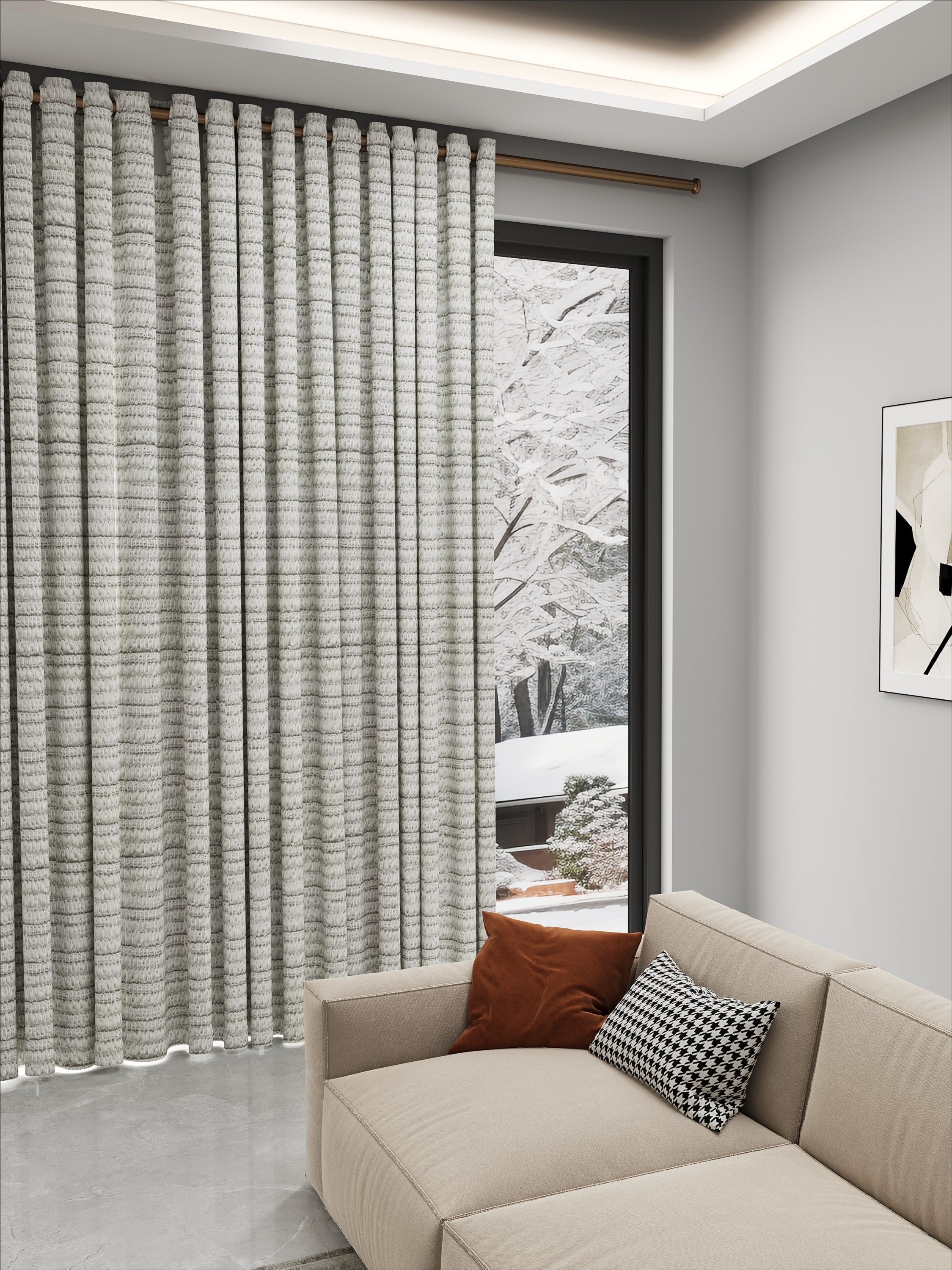 Line White Drape