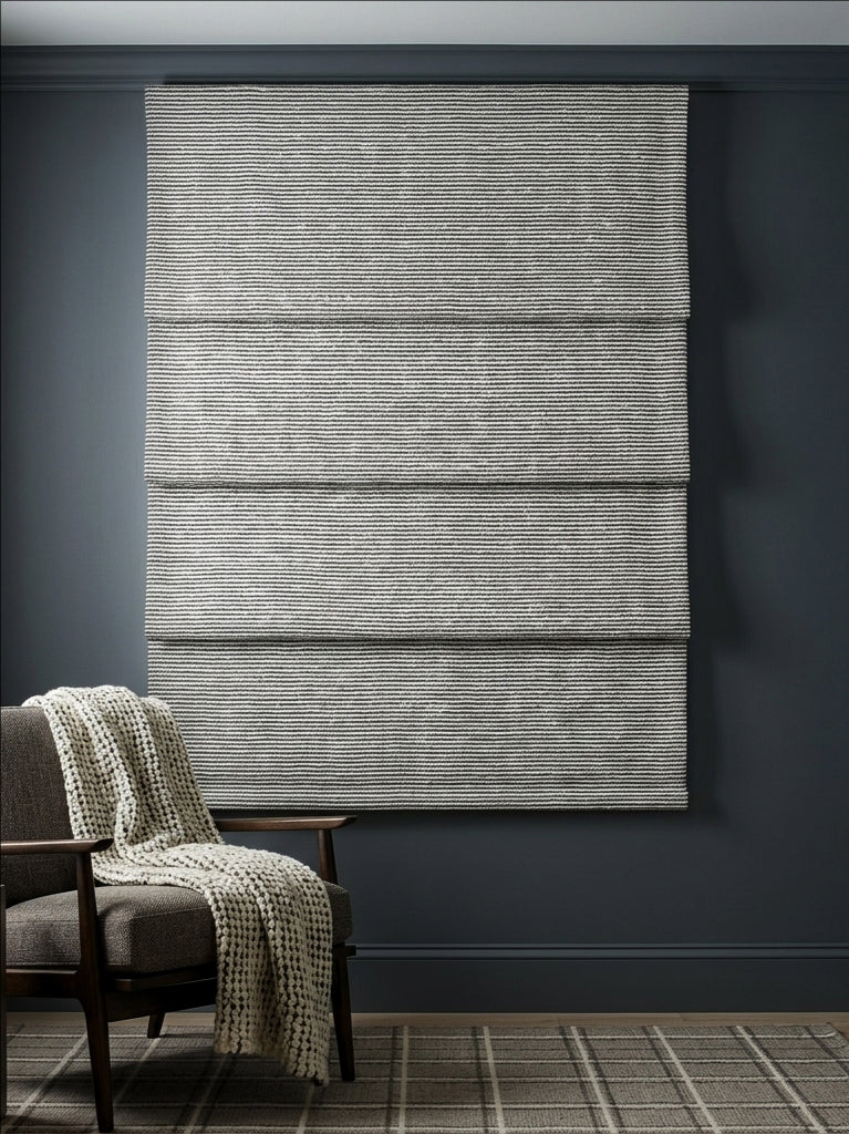 Line Black Roman Shade