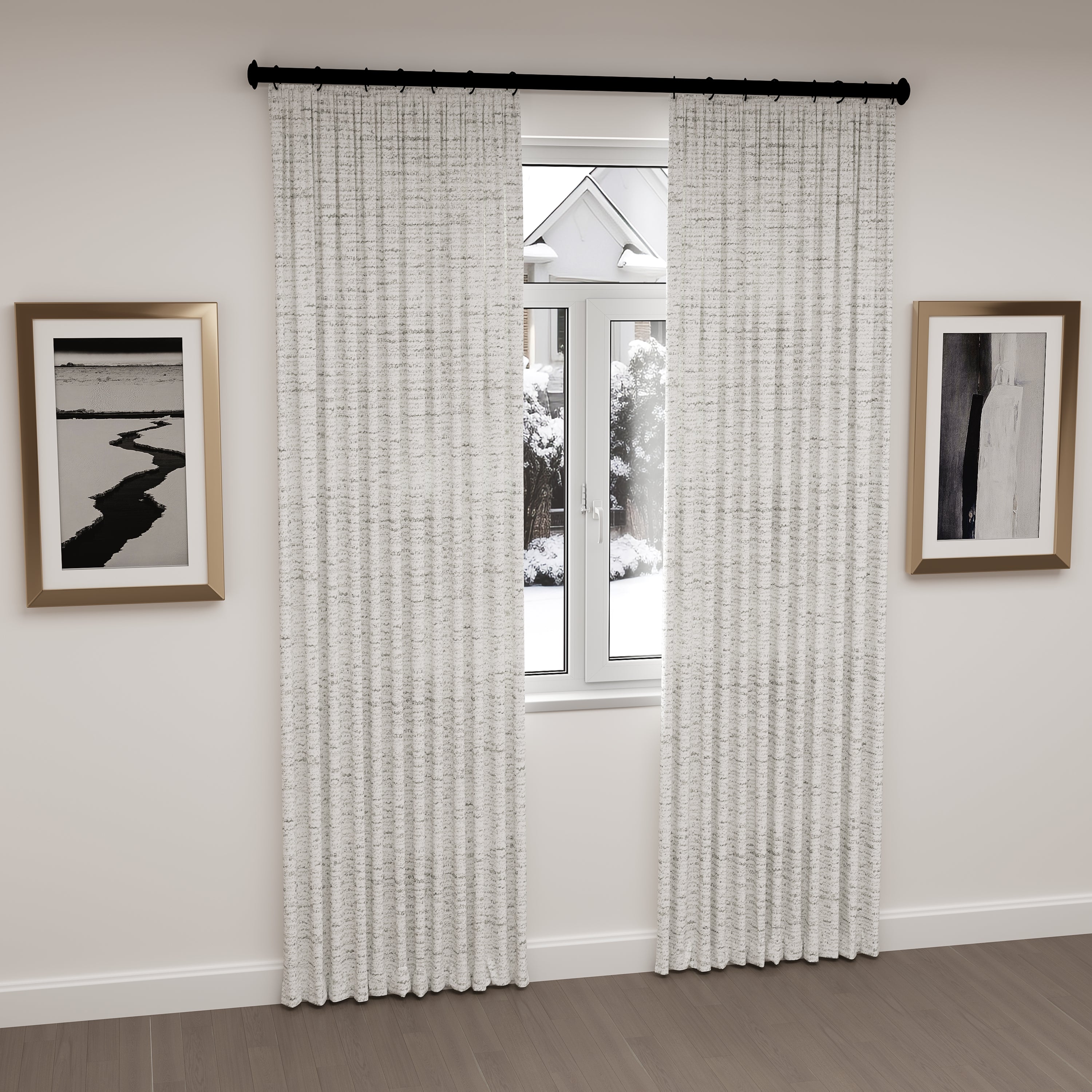 Sliver Grey White Yarn Drape