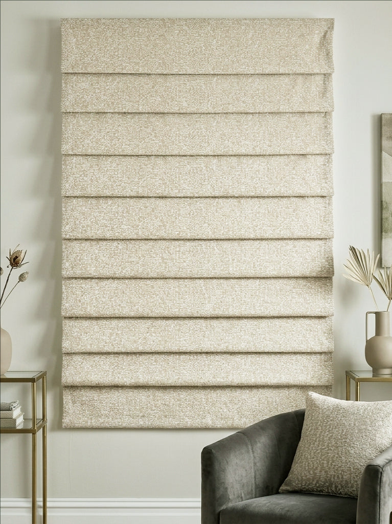 Striped Beige Roman Shade