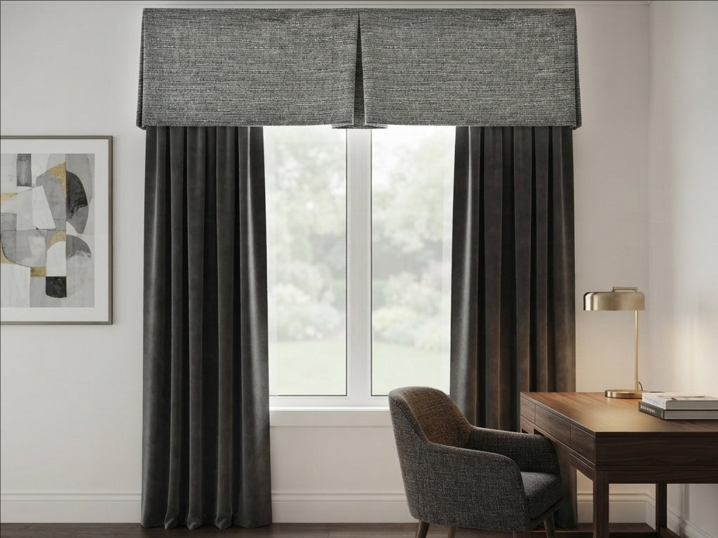 Grey Silver Black Yarn Valance