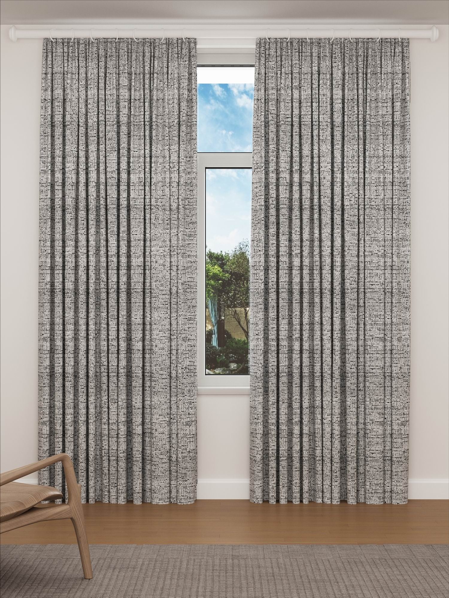 Dark Silver Grey White Yarn Drape
