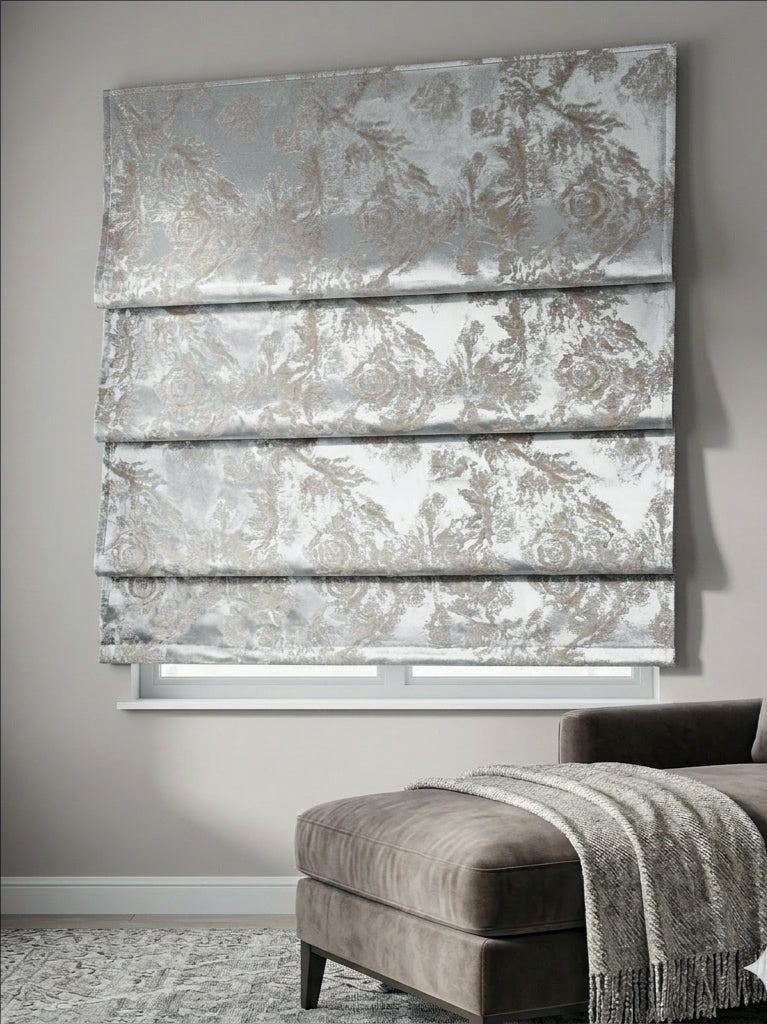 Twilight Blue Silver Roman Shade