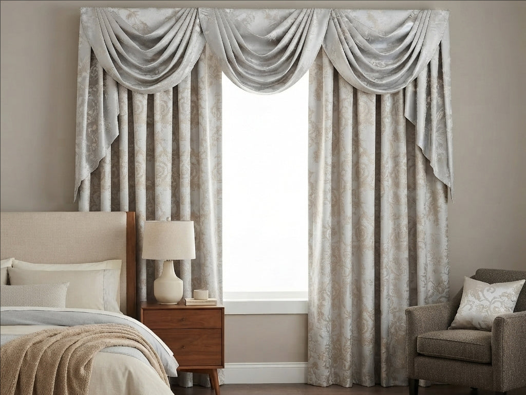Twilight Blue Silver Valance
