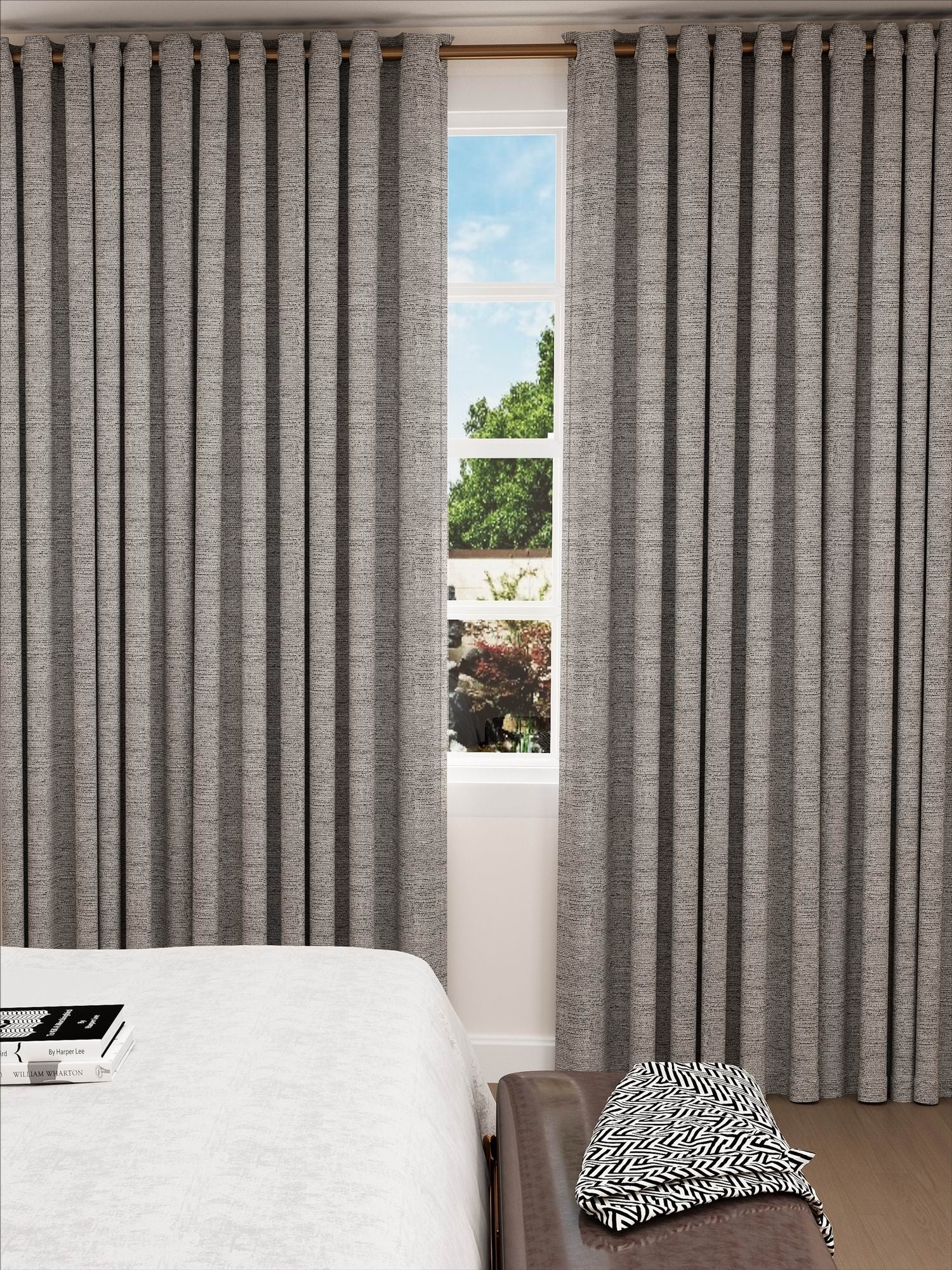 Golden Grey Black Yarn Drape