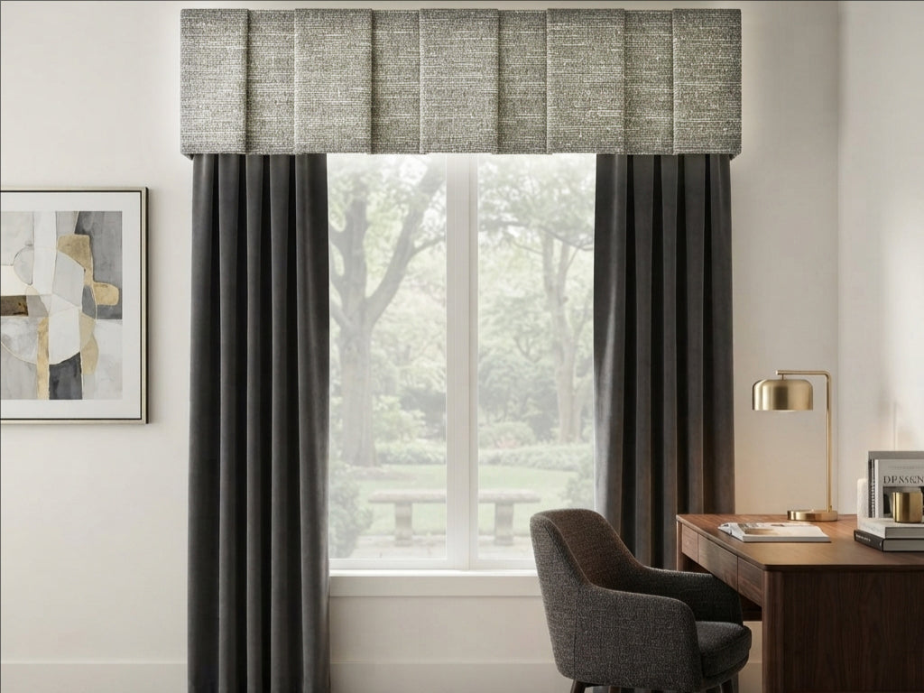 Golden Grey Black Yarn Valance