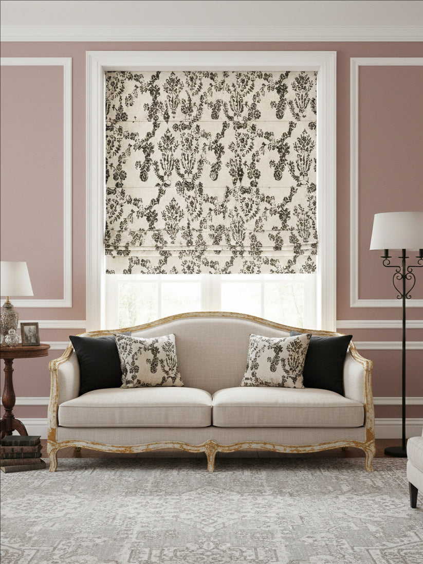 Garden White Roman Shade