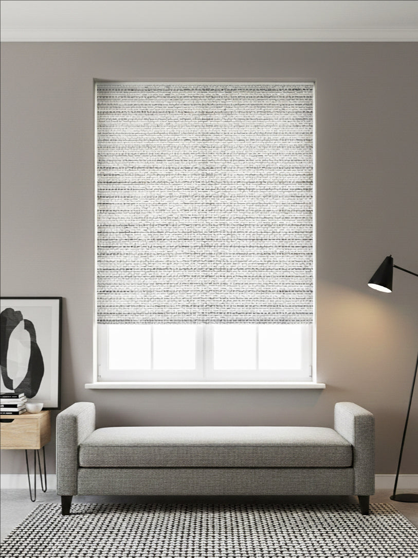 Stripy White Roman Shade