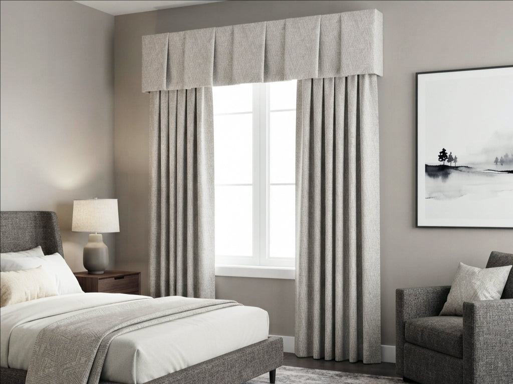 Embroidered Rhombus Coffee Valance