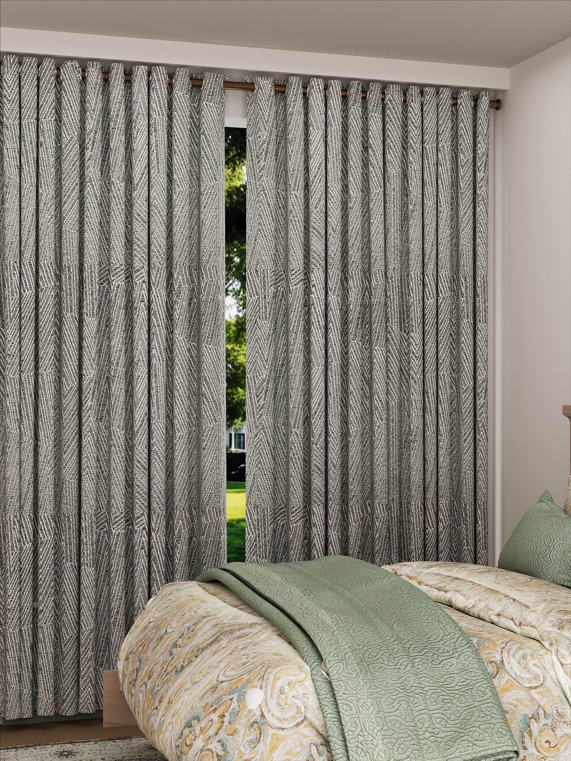 Embroidered Rhombus Grey Drape