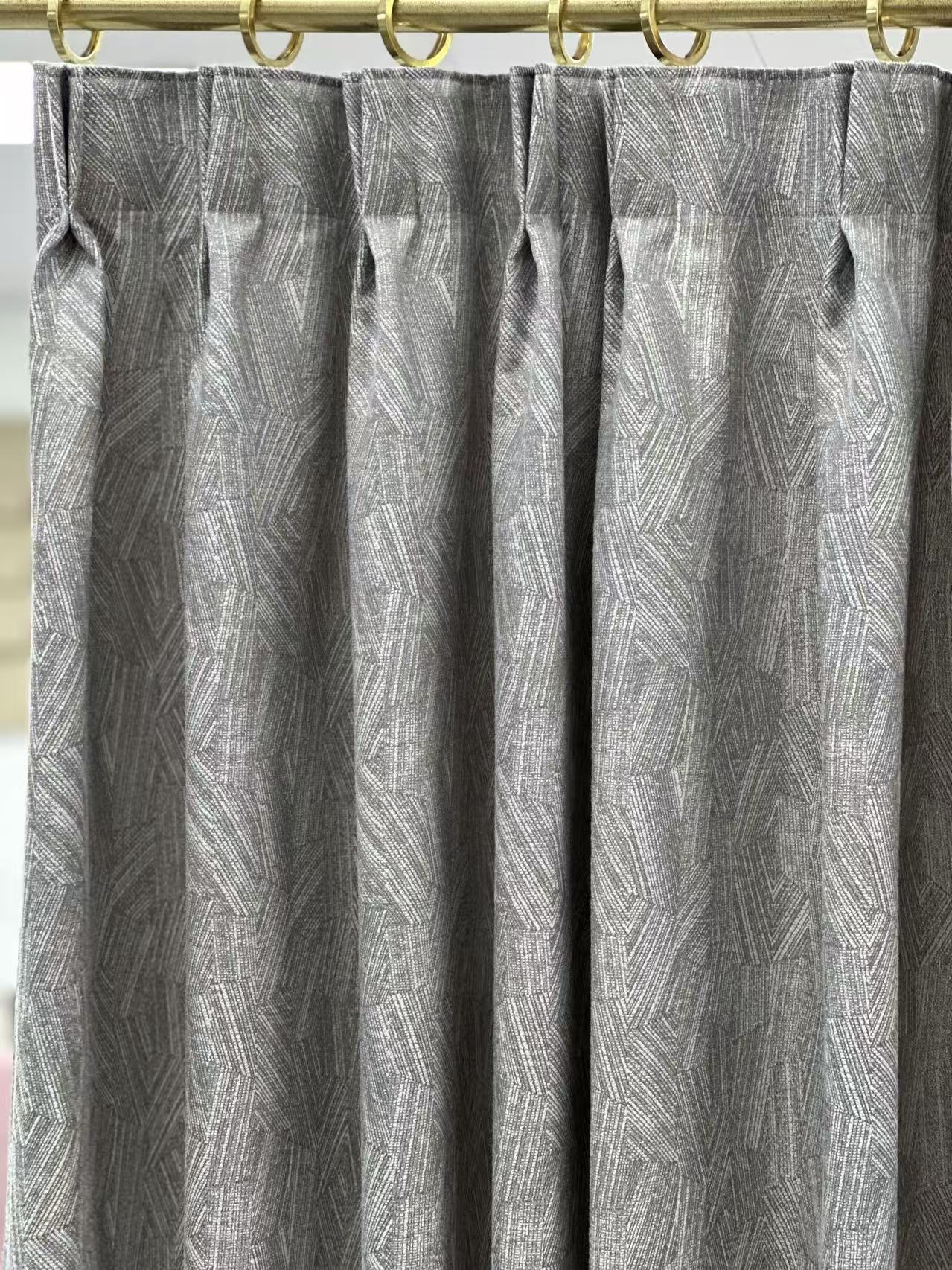 Embroidered Rhombus Dark Grey Drape