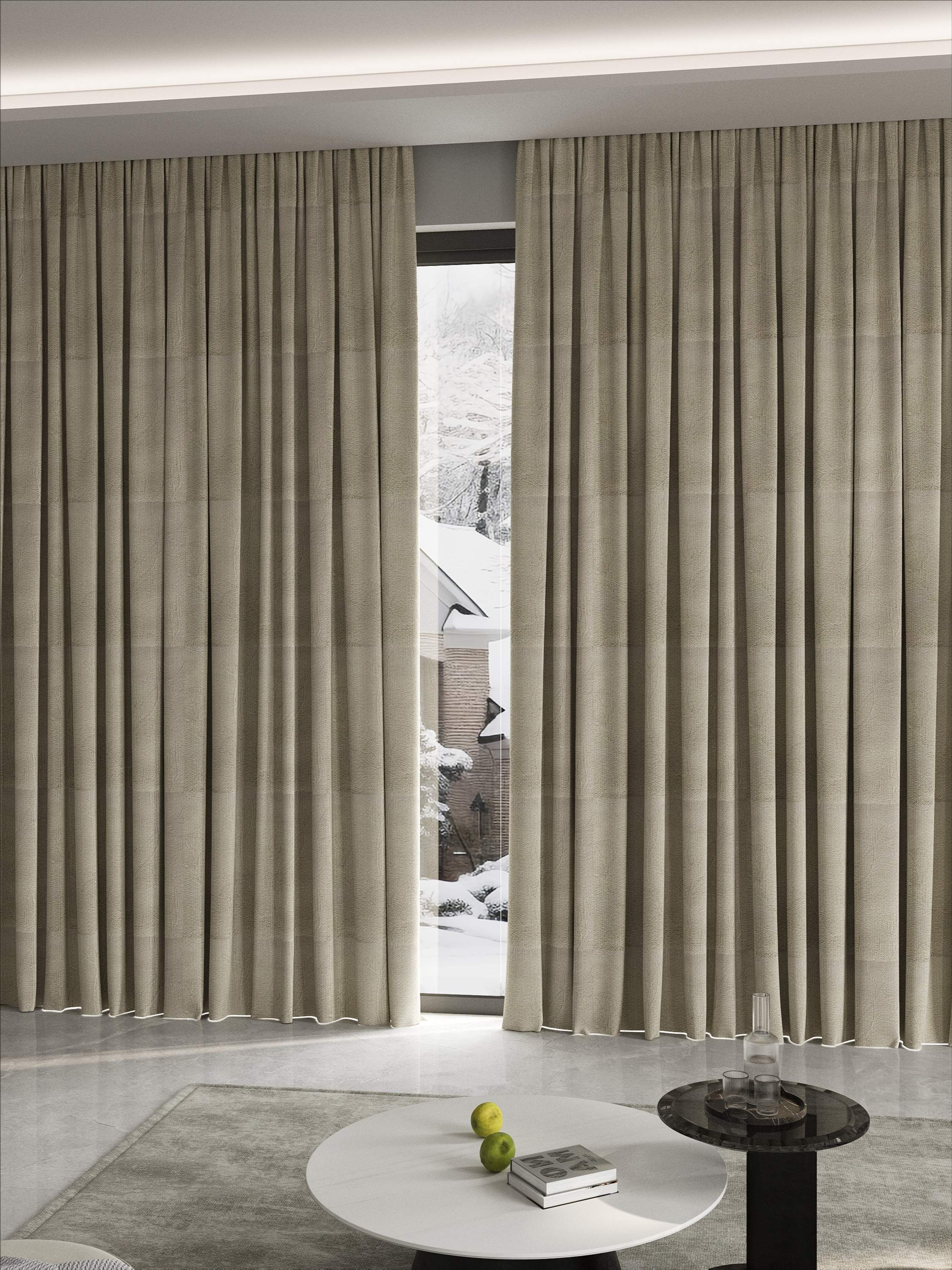 Light Brown Floral Drape