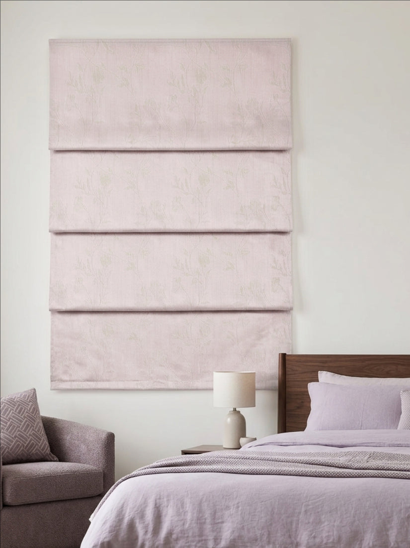 Pink Floral Roman Shade
