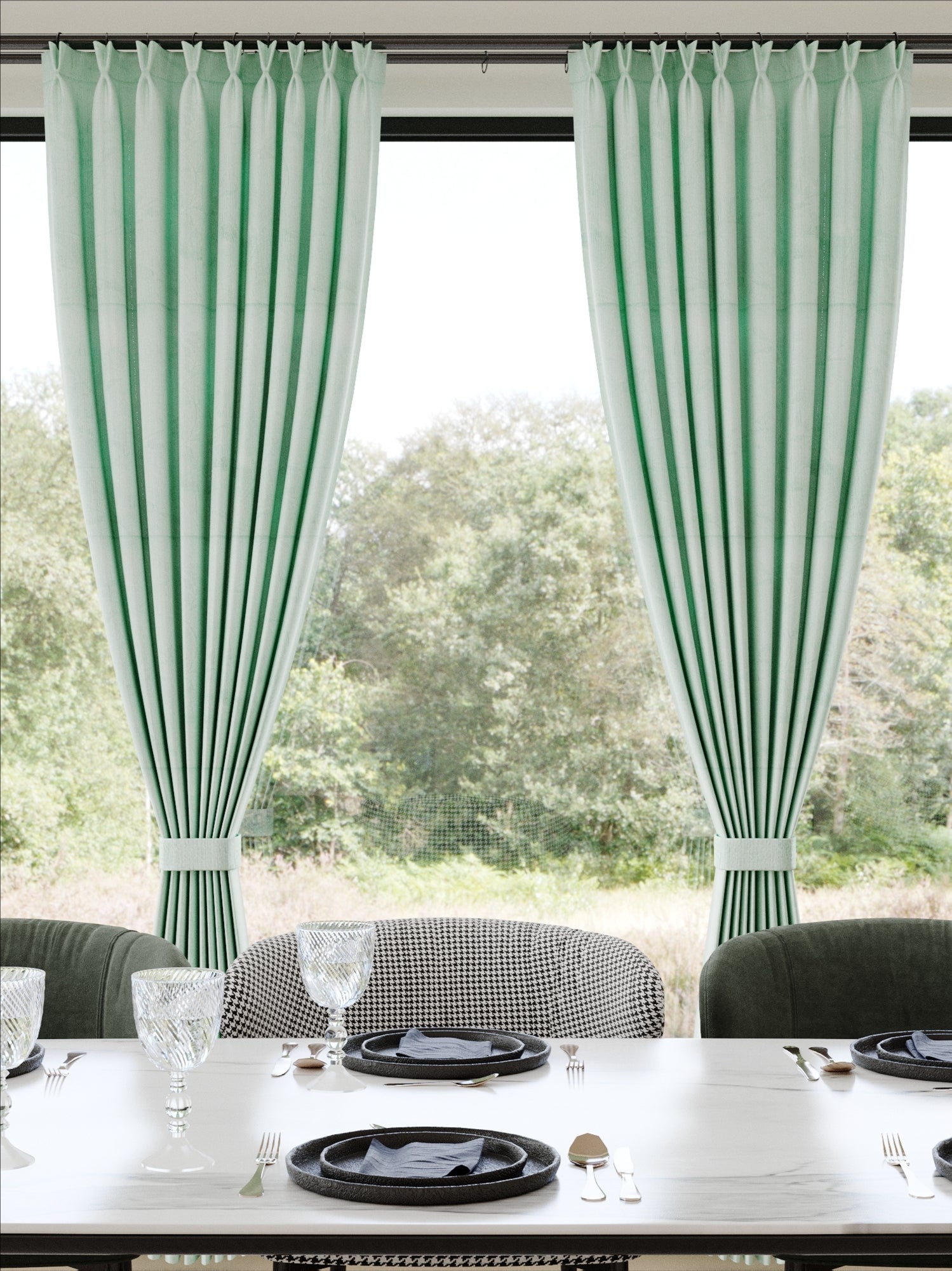 Pale Green Floral Drape