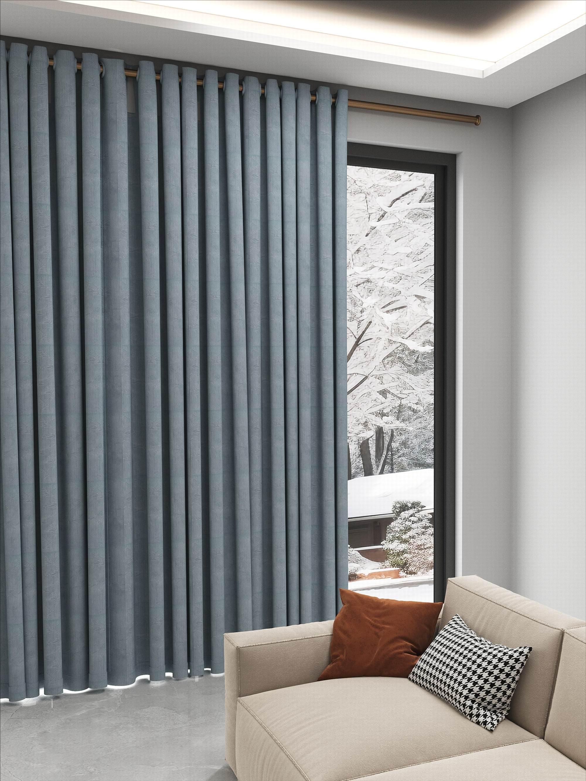 Dark Grey Floral Drape