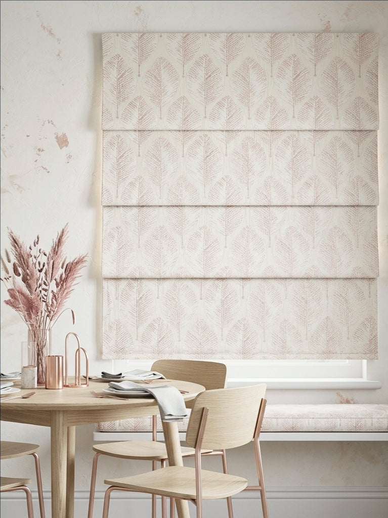Wax Leaves Pearl Roman Shade