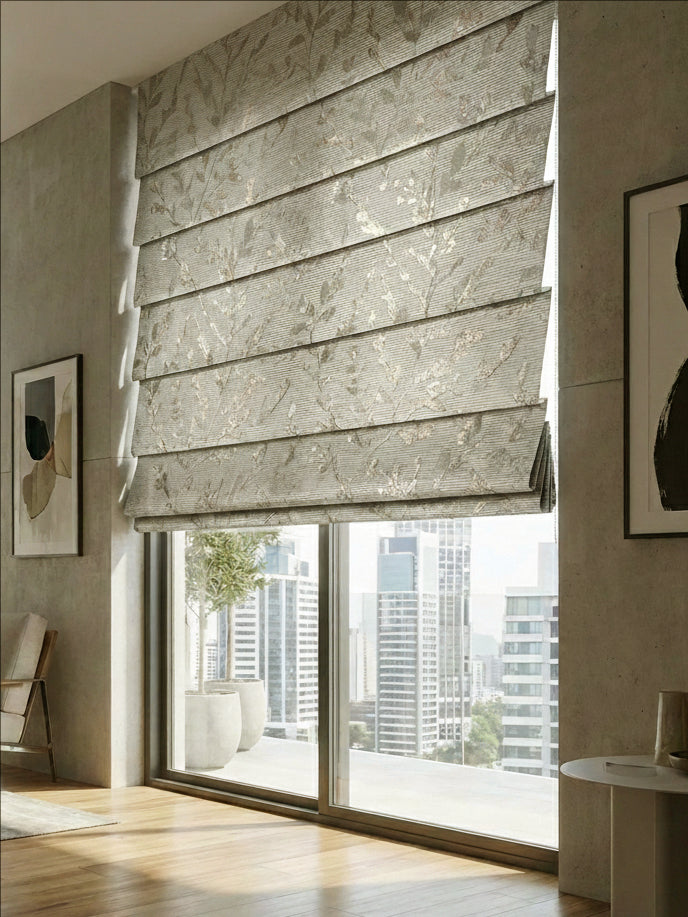 Martha Light Grey Roman Shade