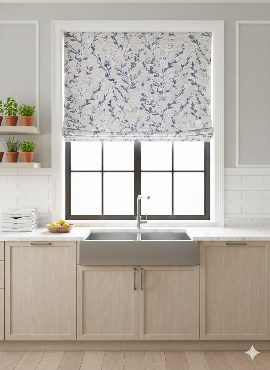 Martha Blue Roman Shade