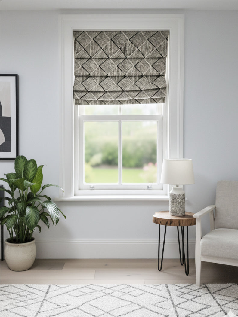 Harlequin Black Roman Shade