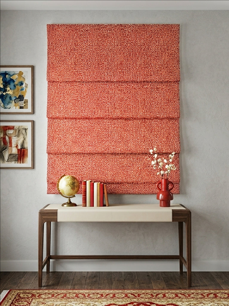 Angola Red Roman Shade