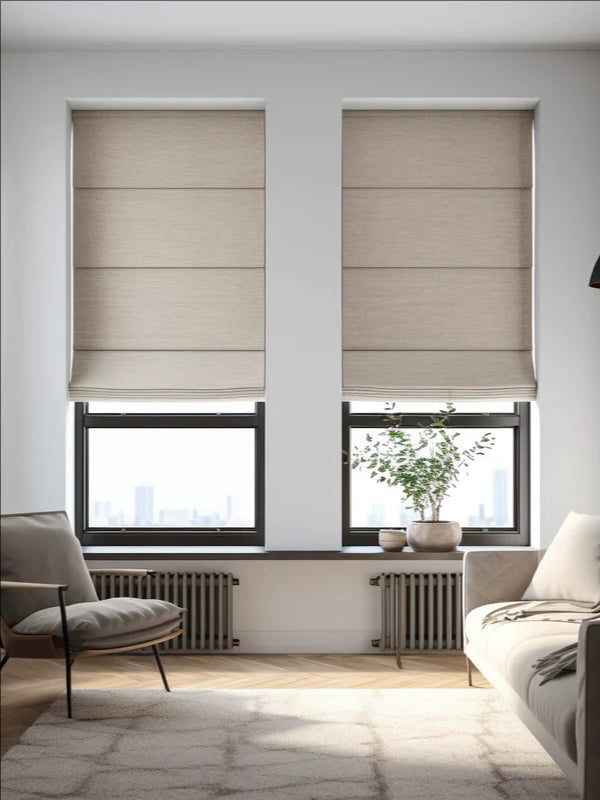 Abstract Beige Roman Shade