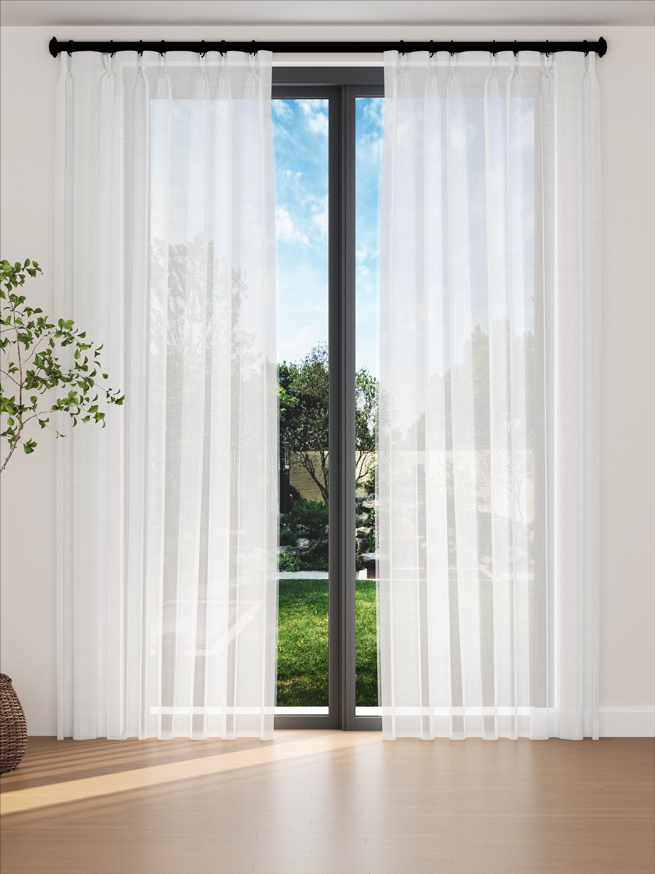 Linen Elegant off White Sheer