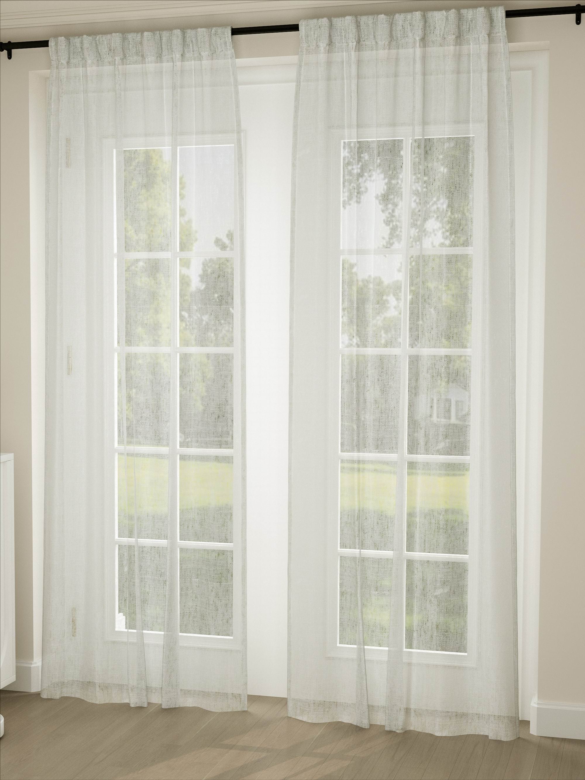 Linen Sand Pattern Beige Sheer