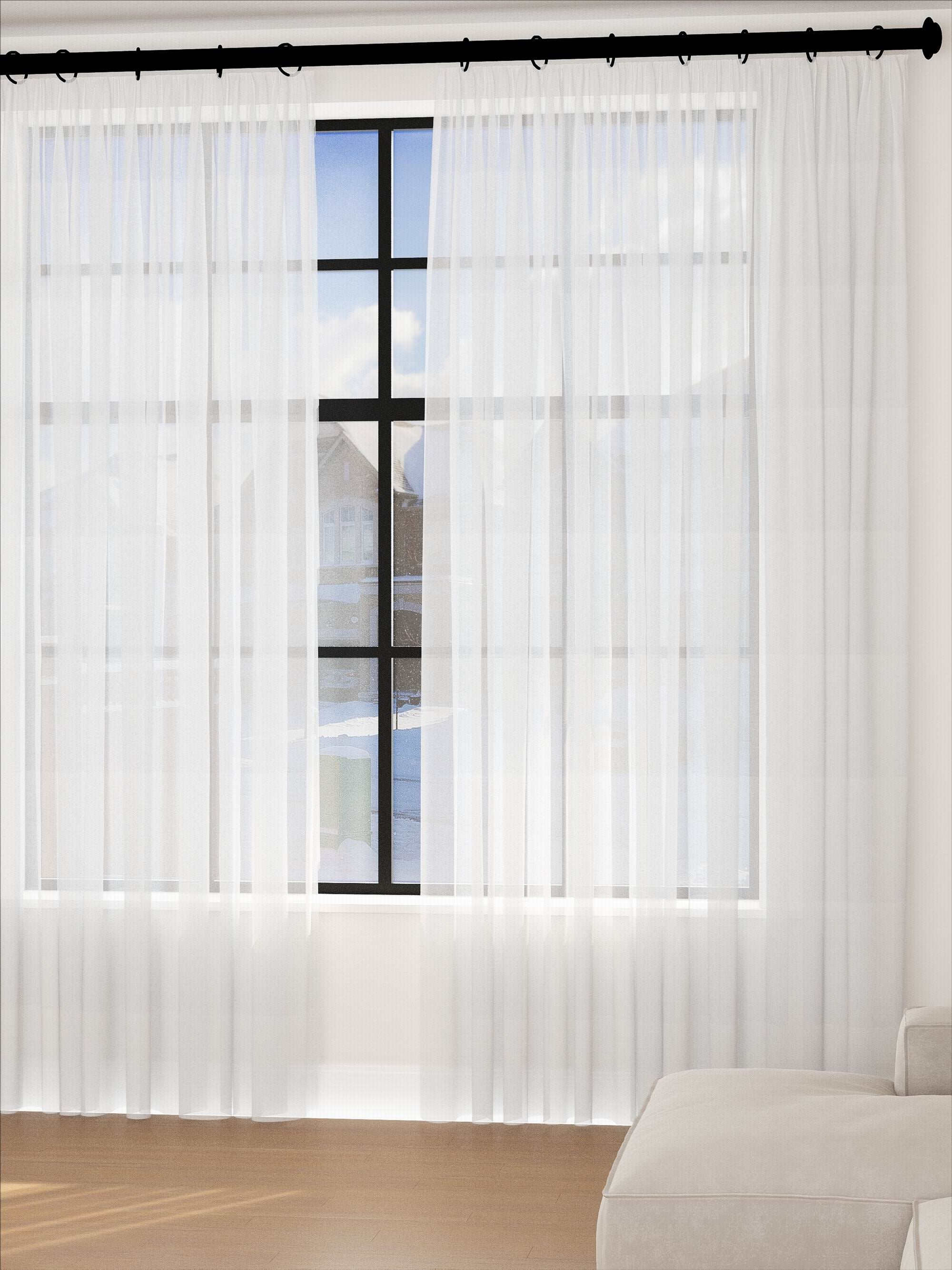 Linen CLassic Pearl White Sheer
