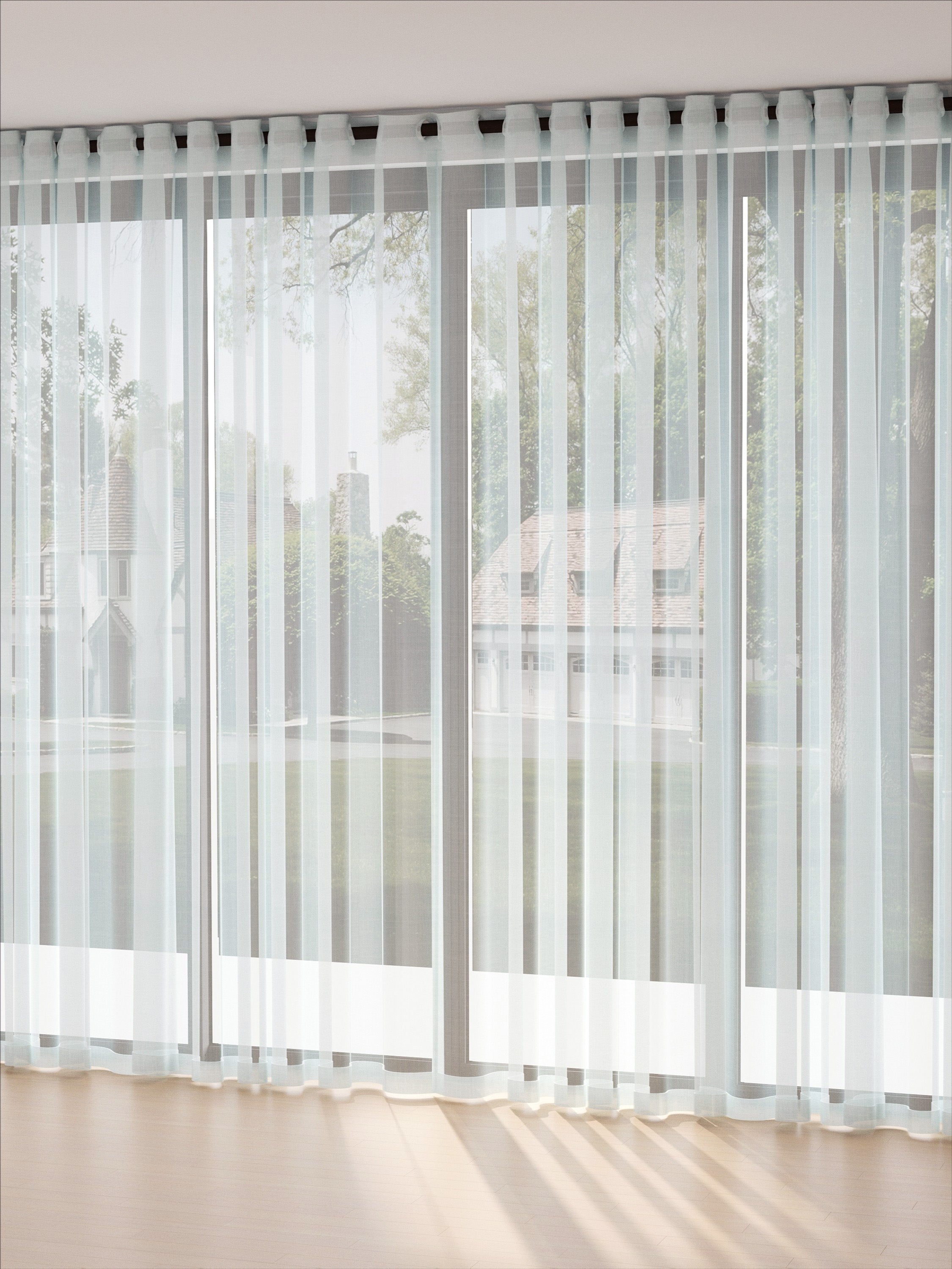 Linen Horizontal Light Grey Sheer