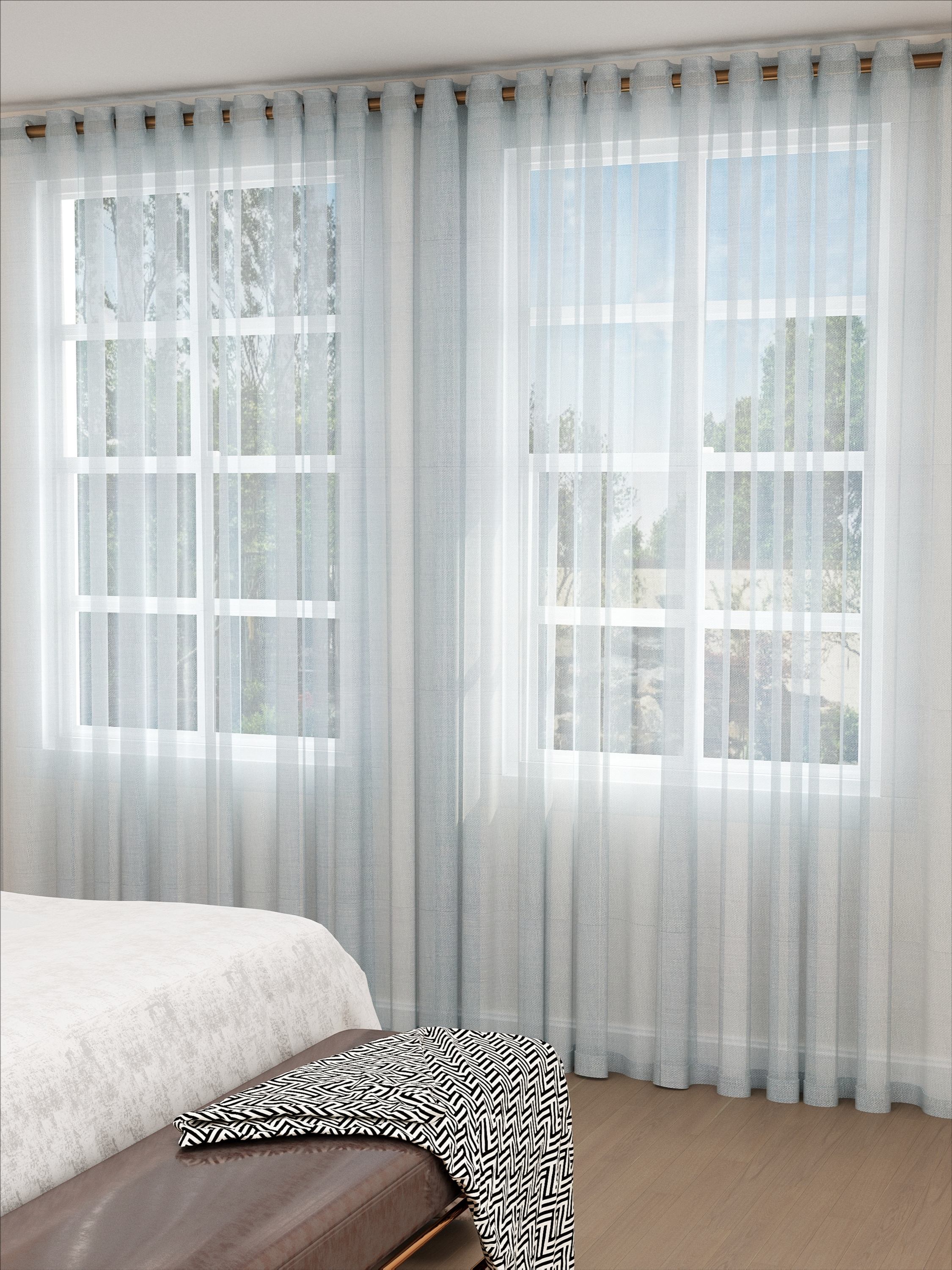 Linen Horizontal Grey Sheer