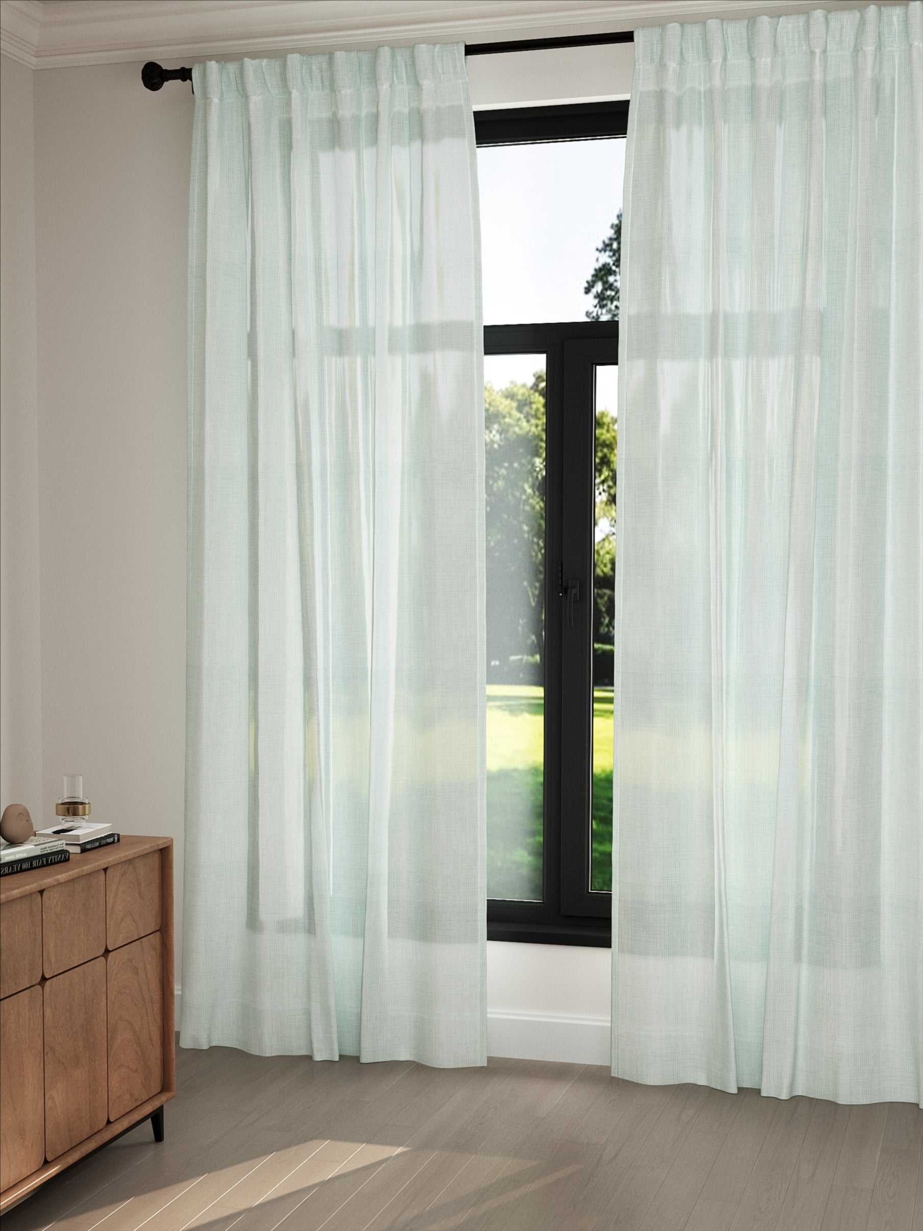 Linen Misty Dark Grey Sheer