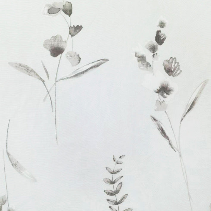 Linen Floral White Sheer