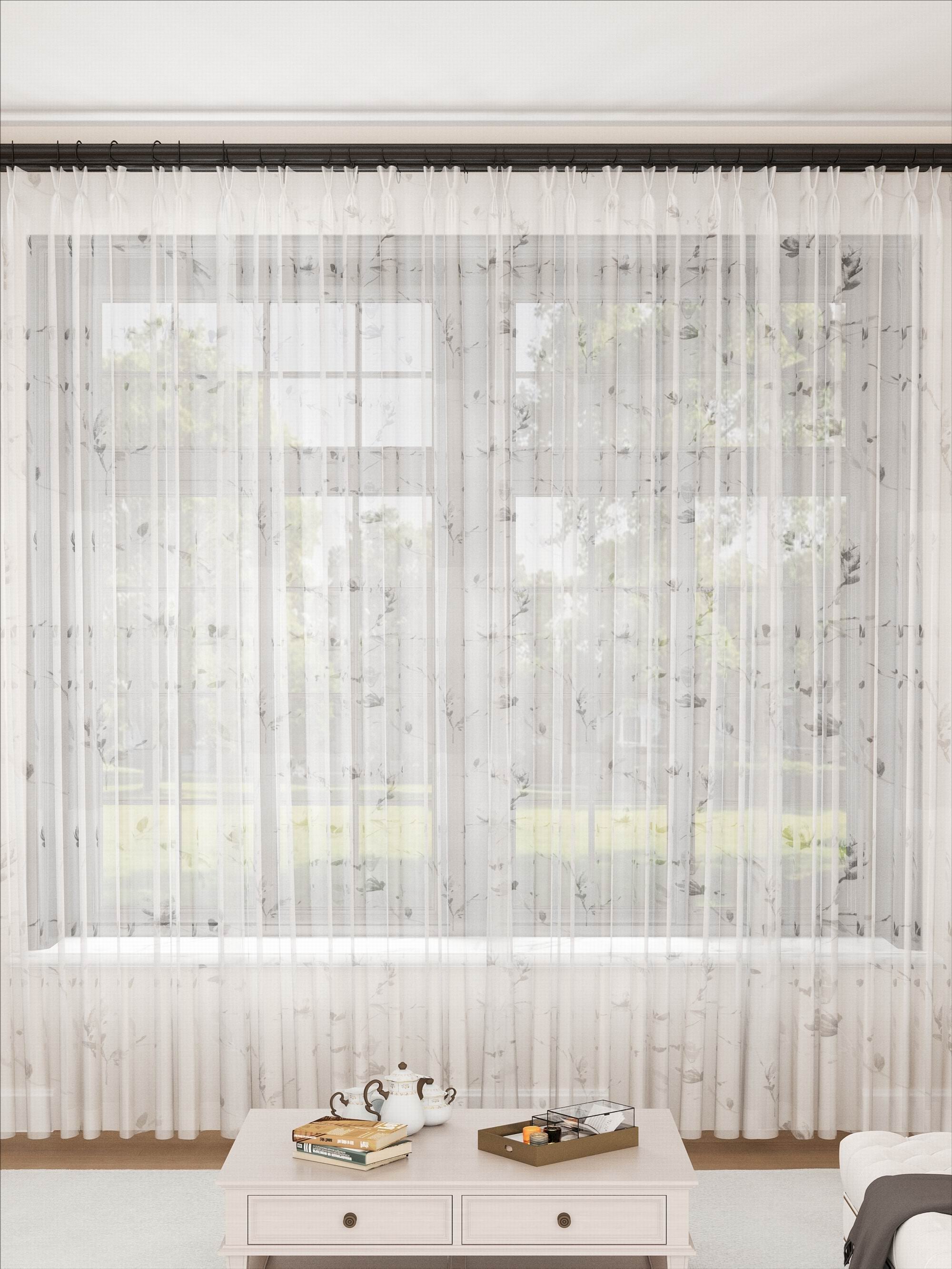 Linen Bloom Floria White Sheer